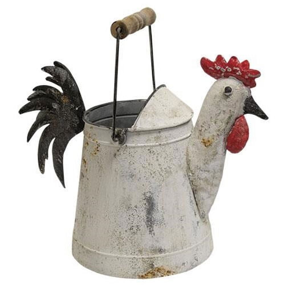 Decorative Metal Rooster Vase / Faux Watering Can
