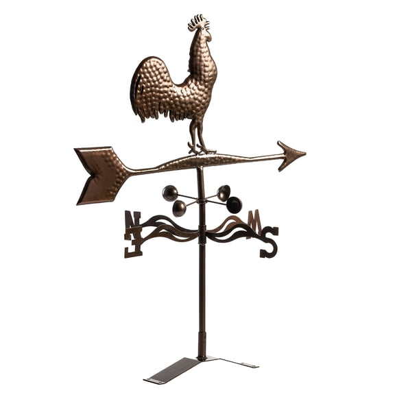 Metal Rooster Weathervane, Roof Mount Wind Direction Indicator, Outdoor Weather Vanes