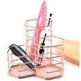 thumbnail image 1 of Metal Rose Gold Pencil Holder Triple Mesh Holder Round Iron Metal Pen Holder Fashion Pen Holder Organizers Fashion Openwork Pen Holder, Pencil And Brush Storage, 1 of 5