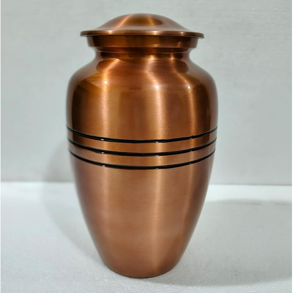 Metal Rose Gold Urn for Adult Human Ashes  Premium Decorative Memorial Cremation 10 inches Urns for Funeral, Burial, Columbarium, or Home Tribute Display