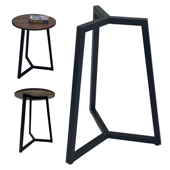 Metal Round End Table Legs,16 Inch Black Coffee Table Base Only,Iron Dining Table Base Furniture Legs