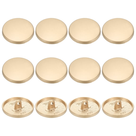 Metal Round Flat Buttons, Round Shaped Sewing Buttons for Men Women Coat Shirt 23 mm & 12 Pack & Sand Gold