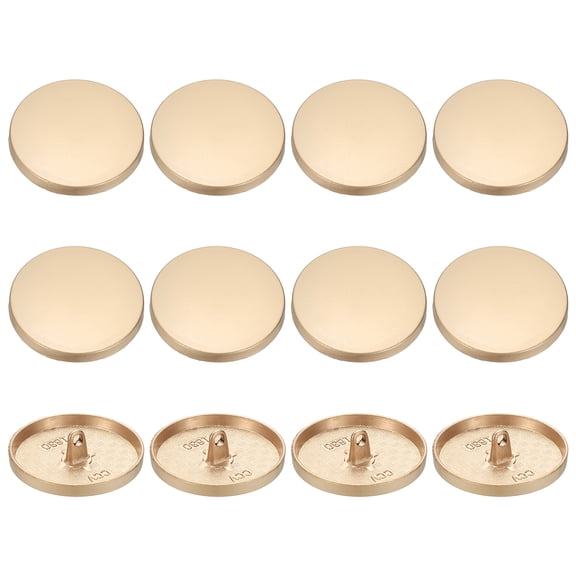 Metal Round Flat Buttons, Round Shaped Sewing Buttons for Men Women Coat Shirt 28 mm & 12 Pack & Sand Gold
