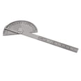 thumbnail image 1 of Metal Round Head 180 Degree Rotary Protractor Angle Ruler 195mm Long Silver Tone, 1 of 4