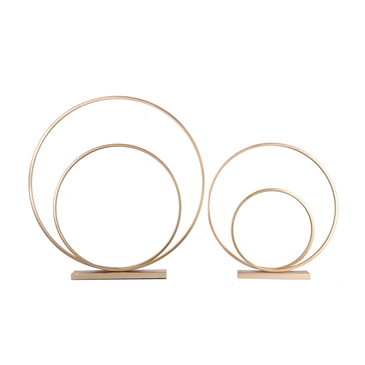 Metal Round Spiral Ring Abstract Sculpture Design on Rectangular Base ...