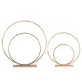 thumbnail image 1 of Metal Round Spiral Ring Abstract Sculpture in Rectangular Base - Gold, Set of 2, 1 of 1