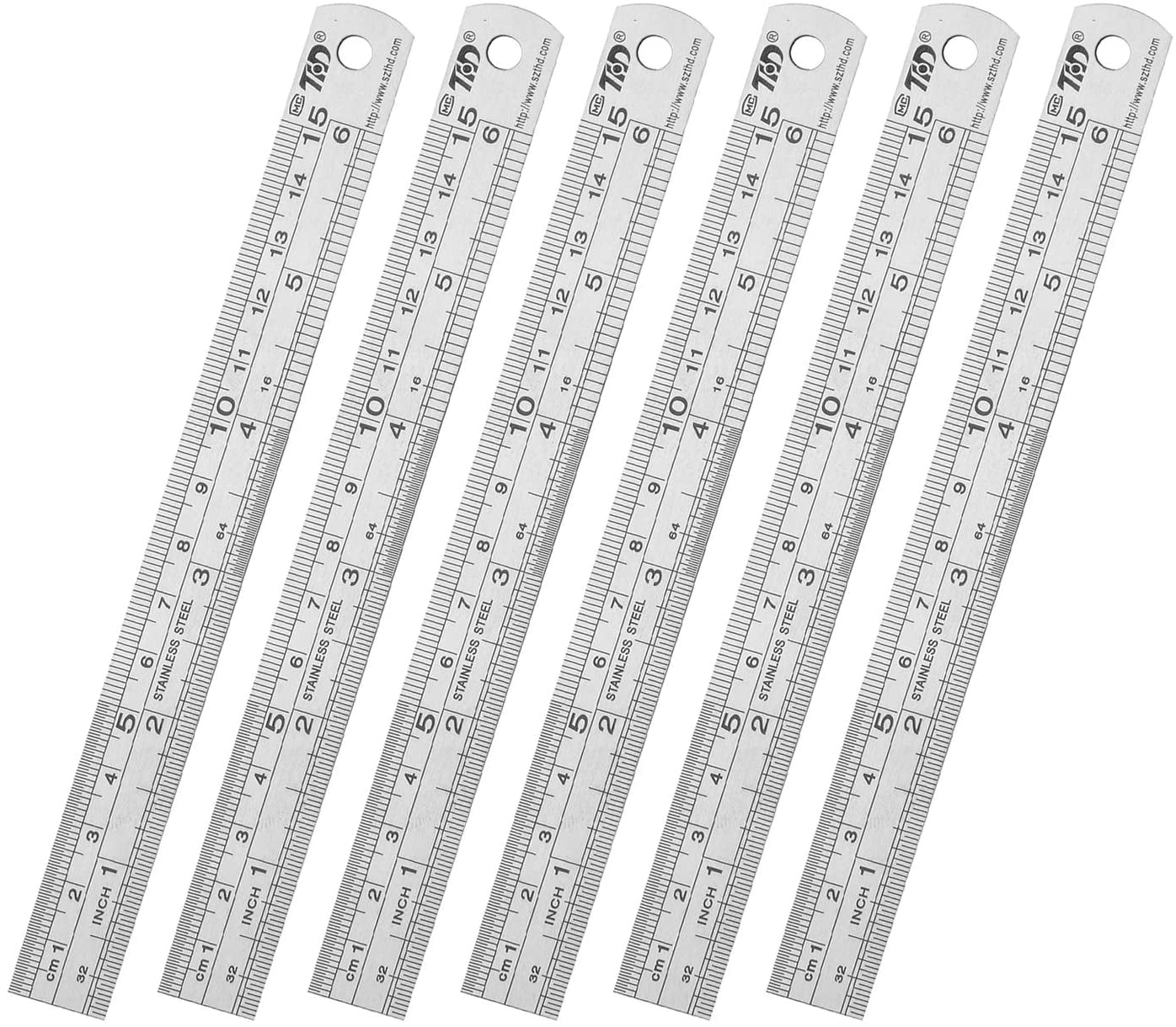 Metal Ruler 6 Inches Stainless Steel 6 Pack - Walmart.com