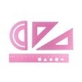 thumbnail image 1 of Metal Ruler Set 4Pcs Pink Aluminum Alloy Triangle Rulers Straight Edge Ruler Geometric Protractor & Geometry Rulers Set for Drawing Drafting Supplies for Students Kids, 1 of 6
