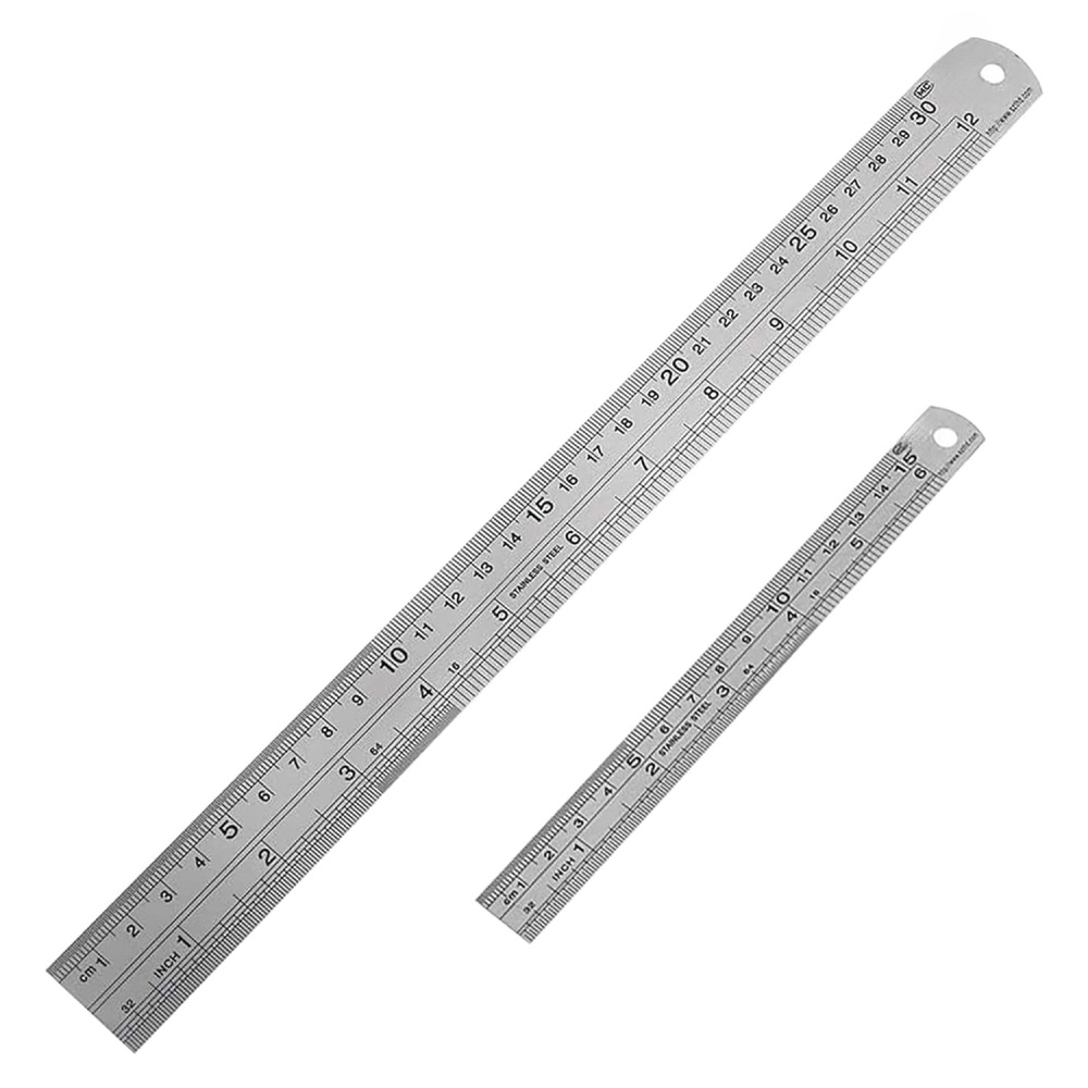 Metal Ruler Set, 6 inch Ruler and 12 inch Ruler. Ruler Inches and ...