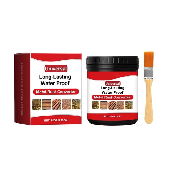 Metal Rust Converter Kit 5.29oz, Long-Lasting Waterproof Protector Anti-Corrosion Rust Remover for Metal Surfaces(Incl. Brush)