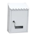thumbnail image 1 of Metal Rust- Mailbox 8x6x12'' Post Mail Lockable Mail Box Decorive Drop Box Case White, 1 of 8