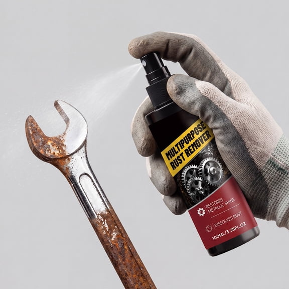 Metal Rust Remover, Fast Acting Rust Dissolver for Household and Industrial Use, Cleans and Prevents Rust on Tools, Equipment and Metal Surfaces 100ml