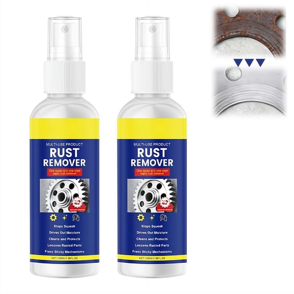 Metal Rust Remover Spray Daily Rust Cleaning & Care Agent, Cleans Surf-ace Stains for a Bright, Shiny Finish