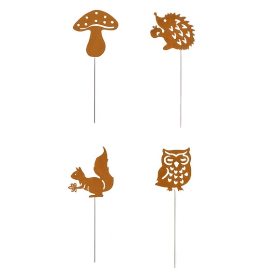 Metal Rusted Garden Stake Art Statue Backyard Garden Yard Sidewalk Outdoor Backyard Decoration