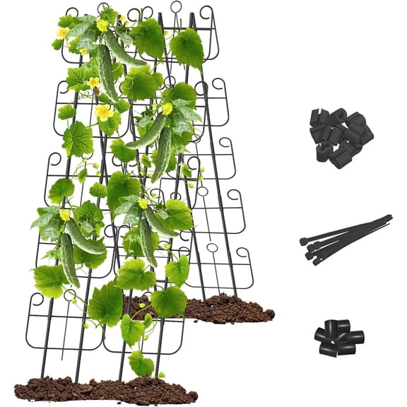 Metal Rustproof A-Frame Garden Trellis for Climbing Plants, Expandable Height and Width, Heavy Duty Outdoor Support