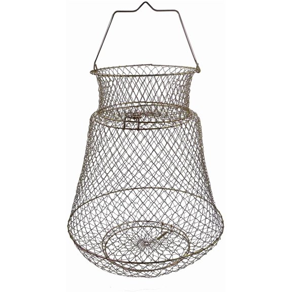 Metal Rustproof Collapsible Fish Basket - Robust and Easy to Use Net Cage for Live Fish