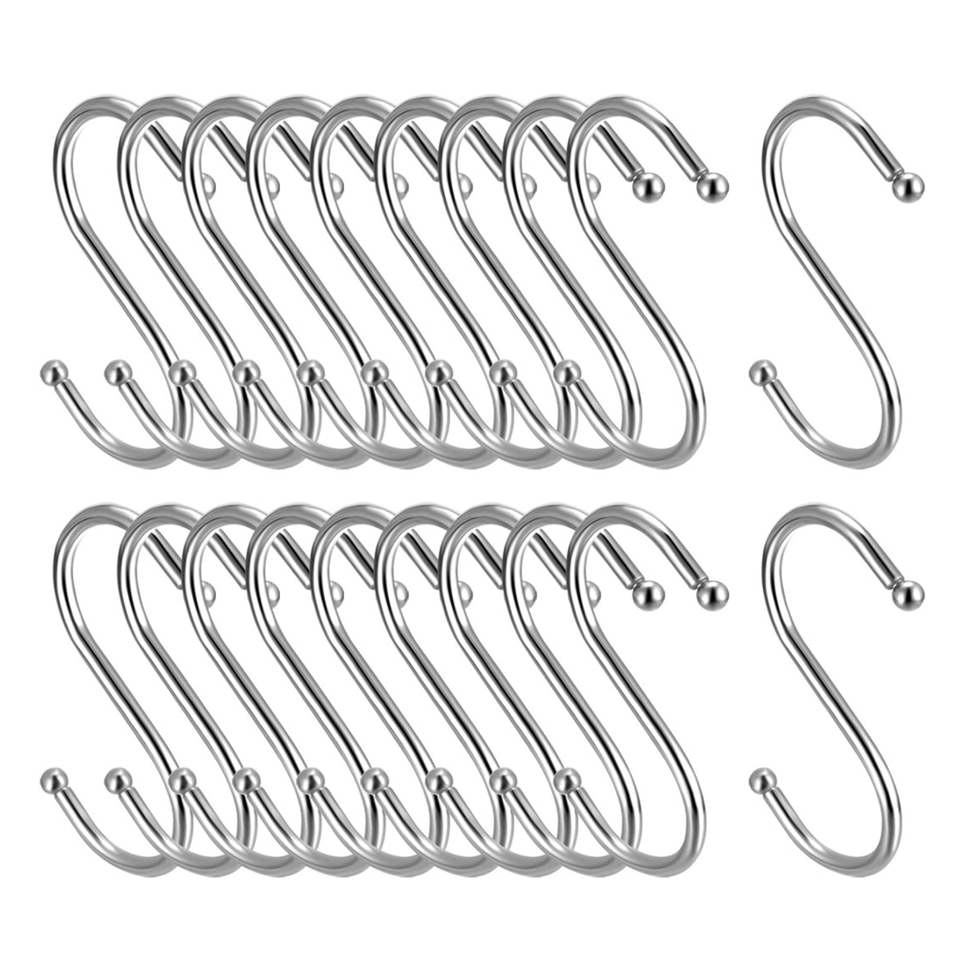 Metal S Hooks 2.4" S Shaped Hook Hangers for Kitchen Bathroom Bedroom Storage Room Outdoor