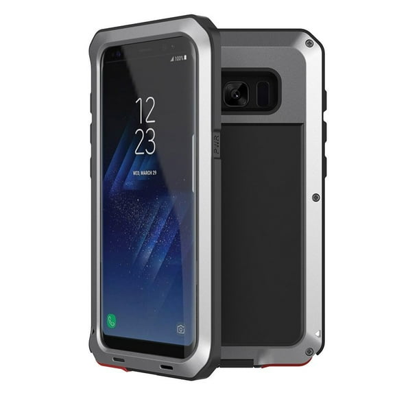 Metal Samsung Galaxy S8 Case (Silver) Heavy Duty Military Grade Shockproof and Scratch Resistant Protection, Rugged Outdoor Travel
