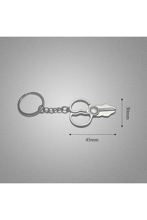 Metal Scissors Keychain, Silver