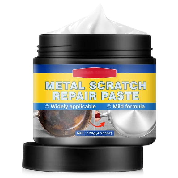 Metal Scratch Repair and Rust Remover Paste, Fast Acting Polish for Pots Pans, 120g Mild Abrasive Cleaner, for Kitchenware Car Rims, Tarnish Removal Cream