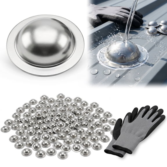 Stainless Steel Roofing Screw Caps for Roof Leak Repair, Directly Cover Existing Screw Heads, for Outdoor Roof Siding Garages Patios, 100 Pcs