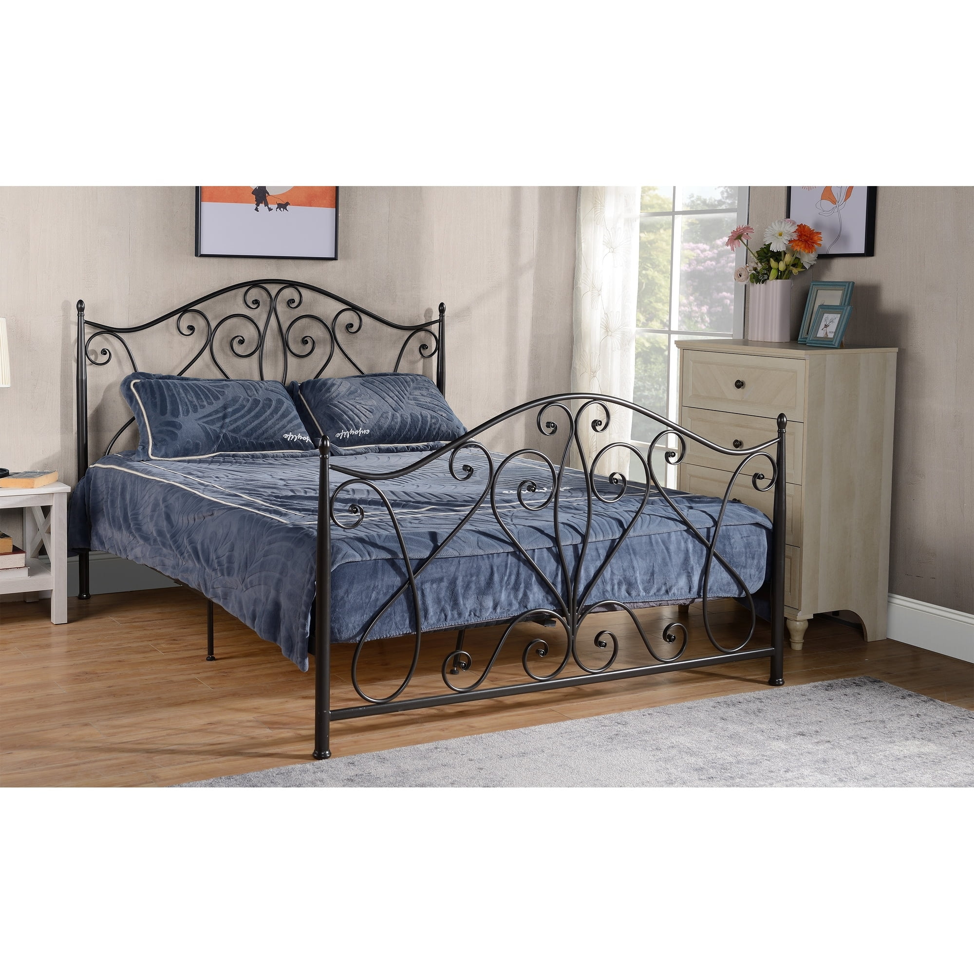 Metal Scroll Bed Frame Queen
