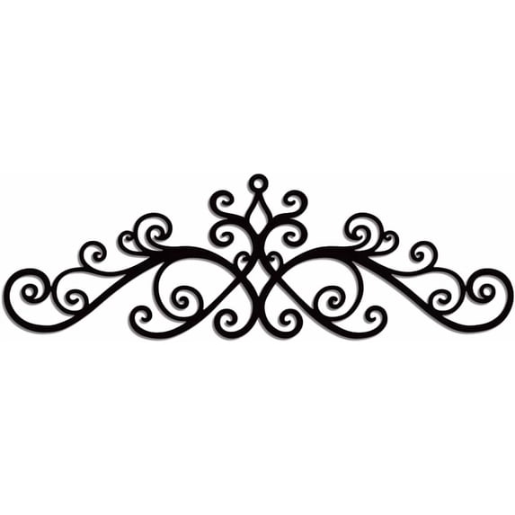 Metal Scroll Wall Art Decor Iron Metal Flower Scroll Wall Art Decor for Front Porch kitchen Living Room Traditional Scroll Arts Metal Wall Decor for Bedroom Kitchen Office 9.7X30cm Scroll DIY