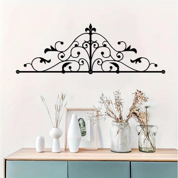 Metal Scroll Wall Decor,Arched Vine Art Line Hanging Sign Above Door