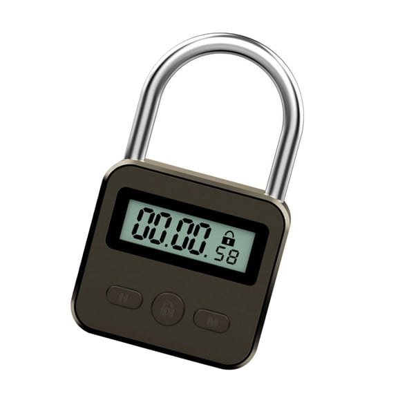 Metal Security Timer Lock Waterproof USB Rechargeable Temporary Timer Padlock with LCD Display Enduring