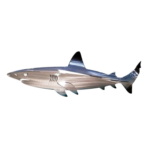 Metal Shark Wall Decor,Large Fish Wall Art,Hanging Oceans Theme Artworks Sculpture Decorations for Indoor Outdoor