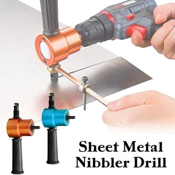 Metal Sheet Nibbler Cutter Double Head, Hole Drill Attachment For Paperboard Package, Sheet Metal Cutting Tool (RD2)