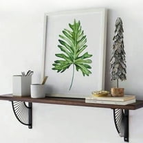 Metal Shelf Bracket Wall Mounted Heavy Duty Support Brackets for BYO Shelving - Kitchen Bathroom Living Room Industrial Style(Black)