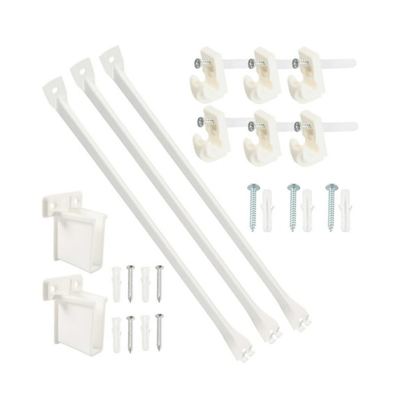 Metal Shelf Brackets 17inch 3 Pieces Set For Campers Closet Storage 100LBS Capacity Epoxy Coated Wire Shelving