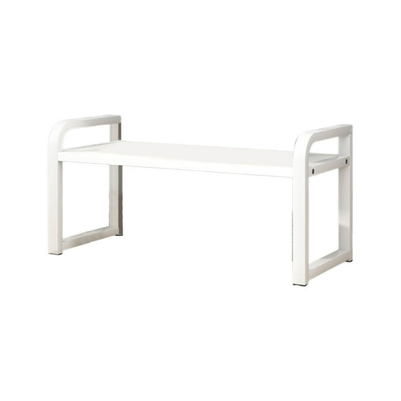 Metal Shelf Organizer，Metal Storage Rack, Shelf for Top Desk Dresser and Cubicle Decor Bookshelf Monitor Stand Riser White A