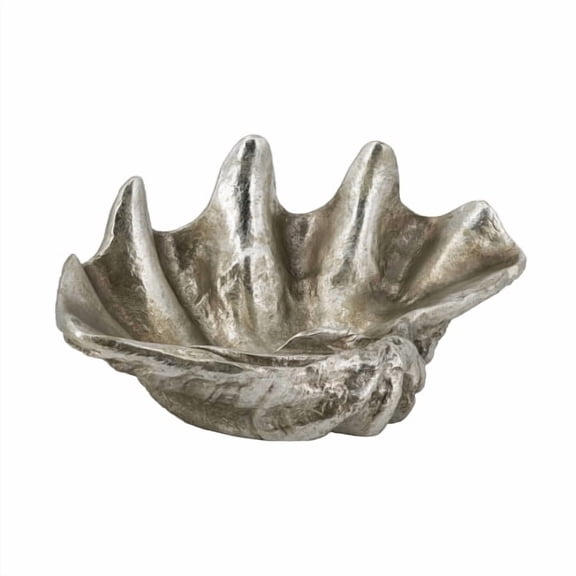 Metal Shell Decorative Decorative Bowl Shell Decorative Container, Decorative Keepsake Box 22.8x13.8x9.8" , Silver
