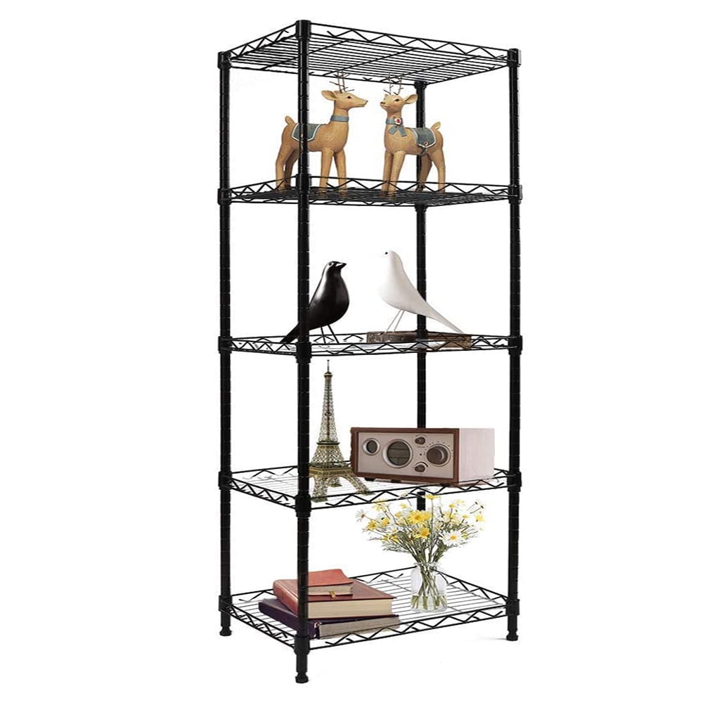 Metal Shelves for Kitchen, URHOMEPRO 5Shelf Wire Storage Shelves, Changeable Black Metal