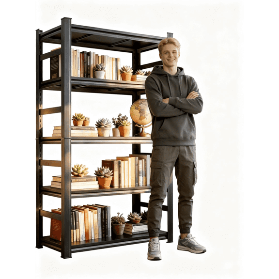 Metal Shelving for Storage, 5 Tier Adjustable Kitchen Storage Shelves, Shelving Unit Bookshelf Utility Shelf Metal Storage Rack for Garage Pantry Closet Laundry, 16"D x 36"W x 72" H