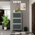 thumbnail image 1 of Metal Shoe Cabinet with 3 Flip Drawers, Modern 3-Tier Shoe Rack Storage Cabinet for Heels, Boots, Slippers, Free Standing Shoe Rack for Living Room Entrance Hallway (Blue-3 Door), 1 of 18
