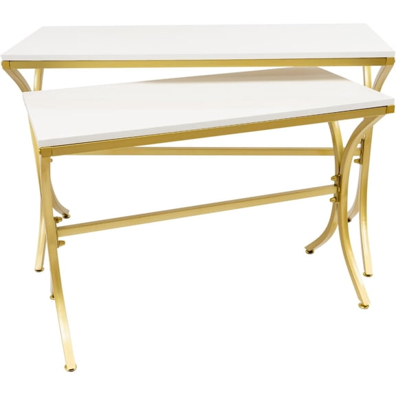 Metal Shoe Handbag Display Stand, 2 Tier Nesting Tables Retail Display Table, Modern Standing Display Riser Shelf for Home Clothing Shop Hotel