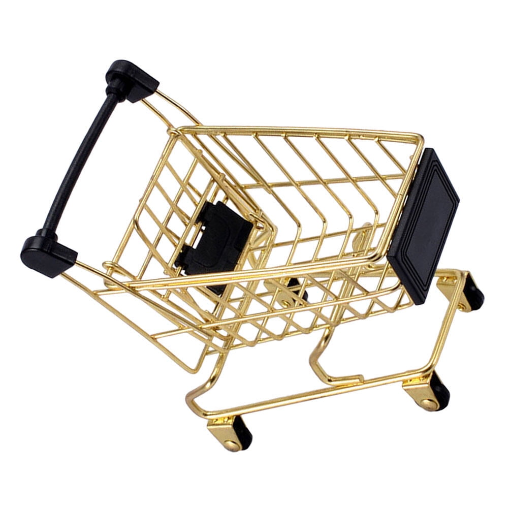 Metal Shopping Cart Holder Supermarket Handcart Trolley Table Office