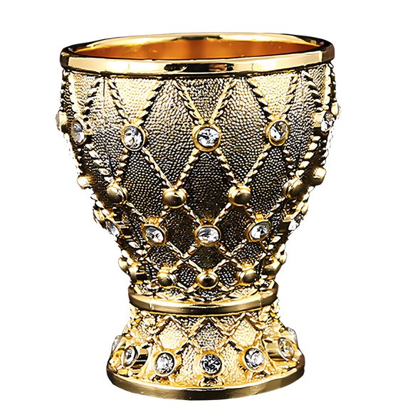 Metal Shot Glass with Crystal Pattern Geometric Pattern Alloy Wine Goblet with Delicate Rhinestones Accent