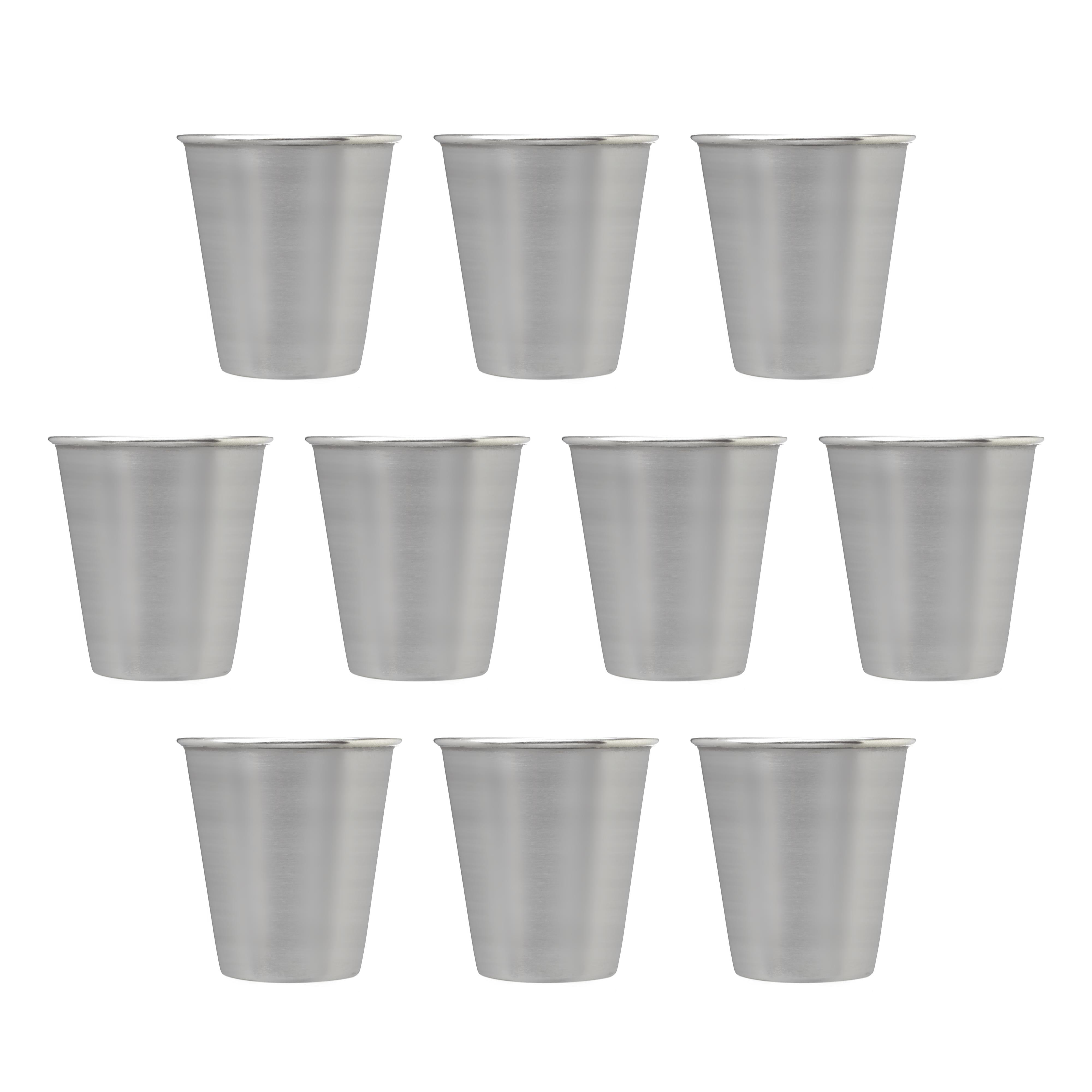 Silver Shot 10 Pack Unbreakable Metal Shot Glasses - Mini Aluminum Cups, Dishwasher  Safe, Made In USA (Silver) Pool Party Cups