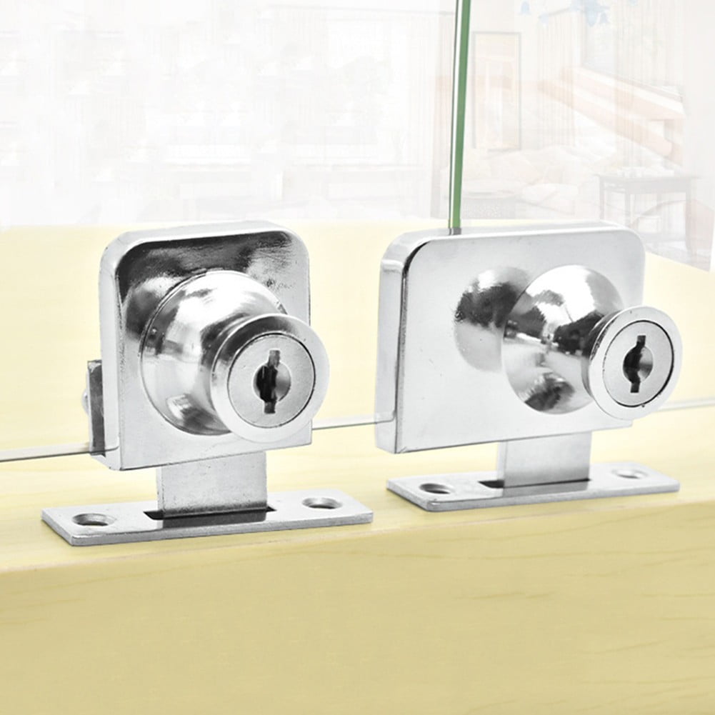 Metal Showcase Display Cabinet Sliding Glass Door Lock+ 2Pcs Key For 5 ...