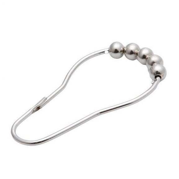 Metal Shower Curtain Roller Rings in Chrome Finish, Set of 12