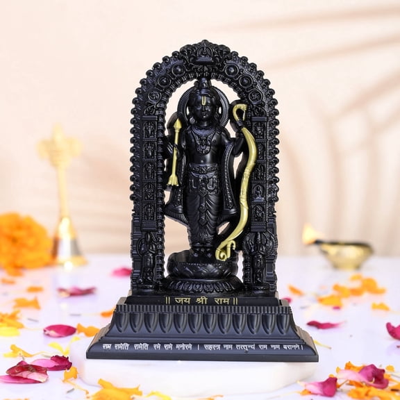 Craftam Black Metal Shree Ram Lalla Idol Ayodhya Ram Mandir Murti For Home Temple and Pooja (Hight 5.5 Inch)