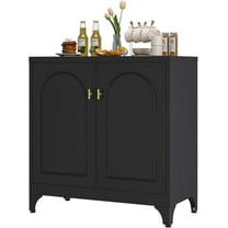 Metal Sideboard Buffet Cabinet with Storage,33 Inch Coffee Bar Cabinets with Adjustable Shelf, Black Kitchen Pantry Cabinet for Dining Room, Living Room