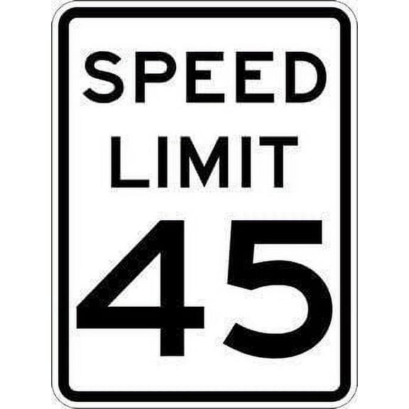 Metal Sign 8x12 inches Tin Sign 45-MPH Speed Limit Sign