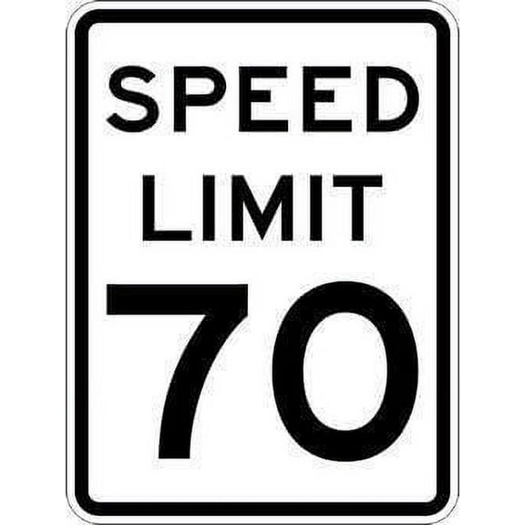 Metal Sign 8x12 inches Tin Sign 70-MPH Speed Limit Sign