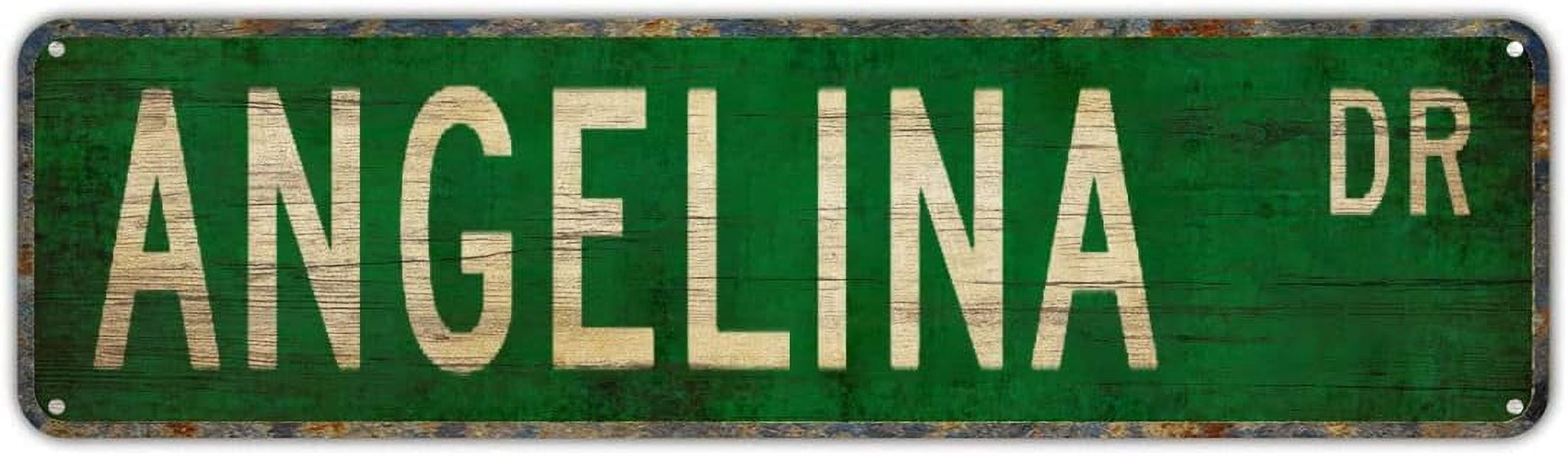 Metal Sign ANGELINA DR Vintage Tin Signs Plaque for Bedroom Kitchen ...