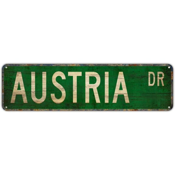 Metal Sign AUSTRIA DR Vintage Tin Signs Plaque for Bedroom Kitchen Garden Wall Bar Club Coffee Hanging Sign Home Decor 4"x16"